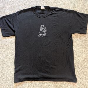 Gildan Black Tee with White Graphic